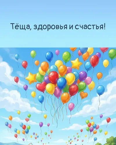 поздравительная открытка — Тёща, здоровья и счастья!